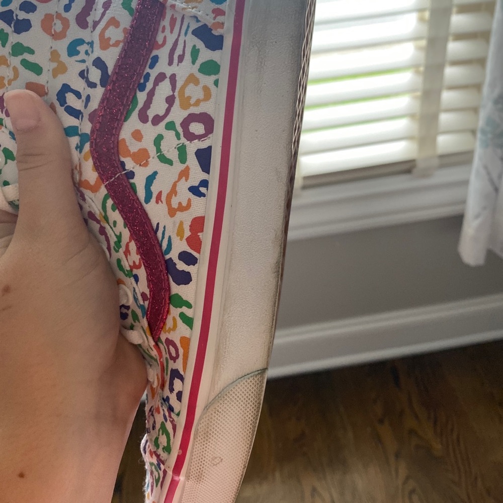 Multicolor/Sparkly Leopard Print High Top Vans - image 4